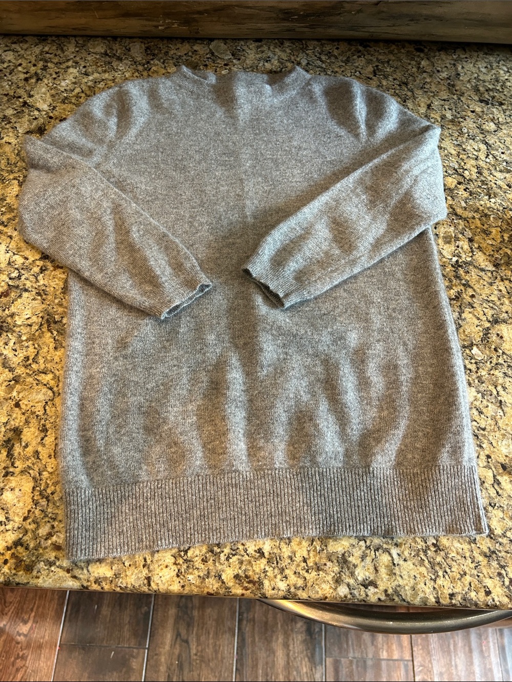 Talbots Sz SP Lightweight Pure Cashmere Mock Neck Sweater Grey